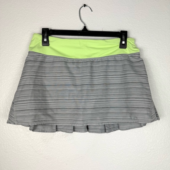 Lululemon Women's Pacesetter Lime Green & Grey Active Skirt size 6 - Picture 1 of 6